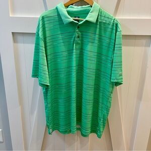 Pro Tour Coolplay Green Striped Golf Polo Shirt Mens Size XXL
